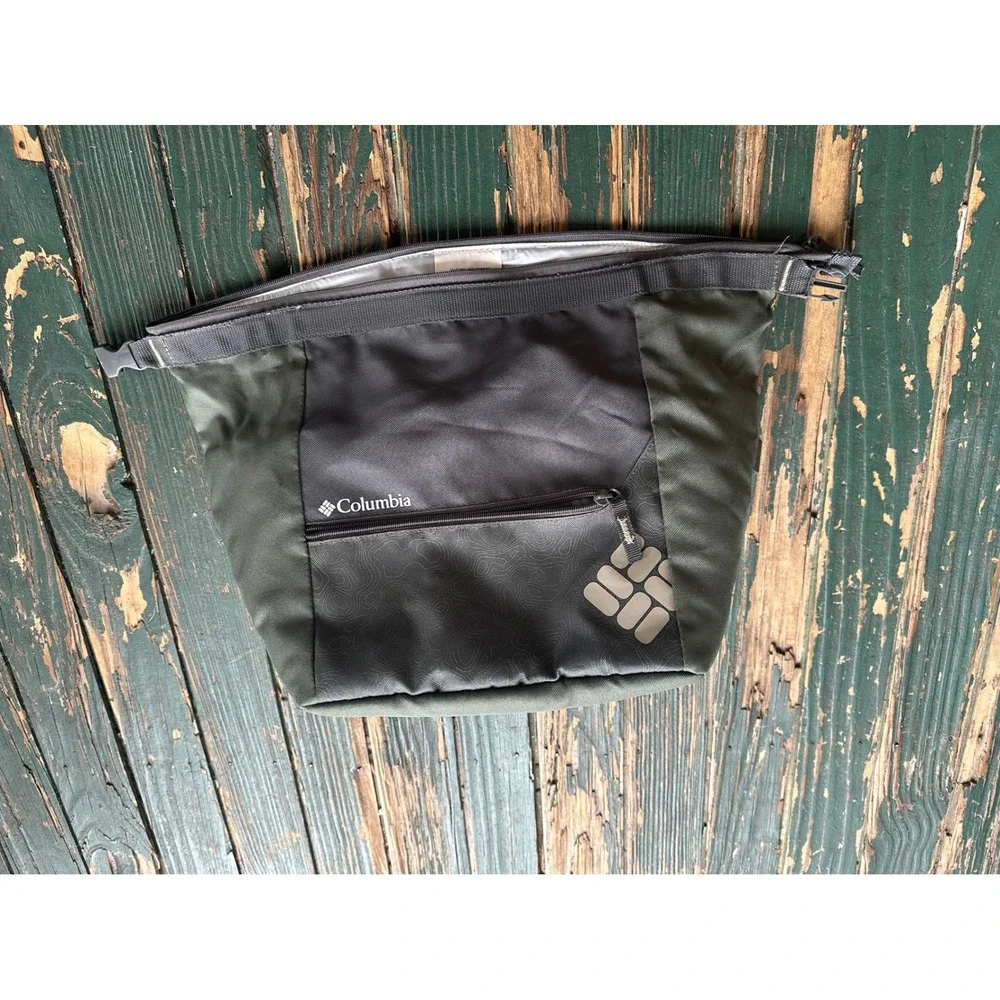 Columbia Roll Top Insulated Lunch Bag Cooler Green Grey 1-11023-01-72